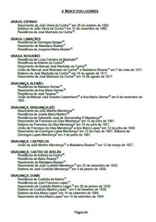 Relatório - Localização detalhada dos vários acontecimentos.